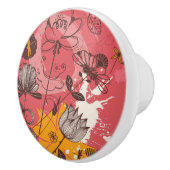 Retroflorpatroon 4 keramische knop (Rechts)