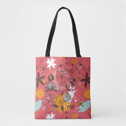 Retroflorpatroon 4 tote bag (Voorkant)