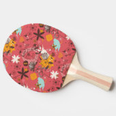 Retroflorpatroon 5 tafeltennisbatje (Zijkant)
