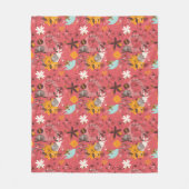 Retroflorpatroon 7 fleece deken (Voorkant)