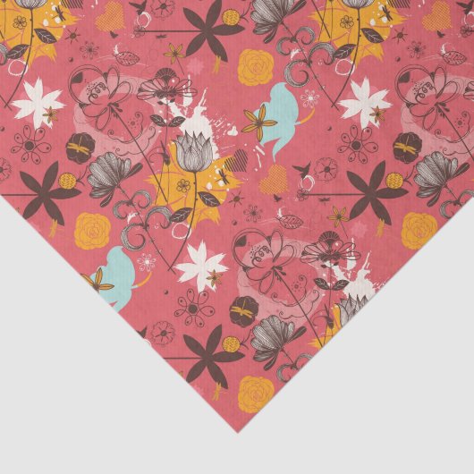 Retroflorpatroon 7 tissuepapier (Detail)