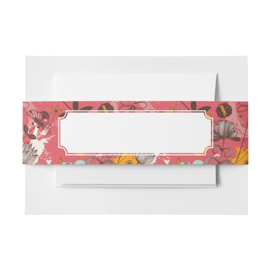 Retroflorpatroon 7 uitnodigingen wikkel (Voorkant Voorbeeld)