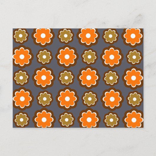 Retroflorpatroon Briefkaart (Voorkant)