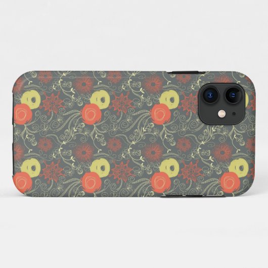 Retroflorpatroon Case-Mate iPhone Case (Achterkant (horizontaal))