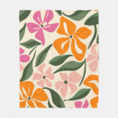 Retroflorpatroon Fleece Deken (Voorkant)