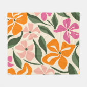 Retroflorpatroon Fleece Deken (Voorkant (Horizontaal))
