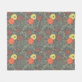 Retroflorpatroon Fleece Deken (Voorkant (Horizontaal))