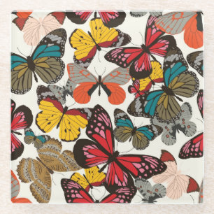 Retroflorpatroon Glazen Onderzetter