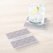 Retroflorpatroon Glazen Onderzetter (Schuin)