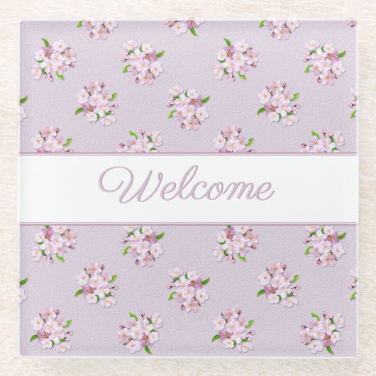 Retroflorpatroon Glazen Onderzetter (Voorkant)