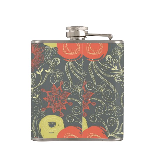 Retroflorpatroon Heupfles (Achterkant)