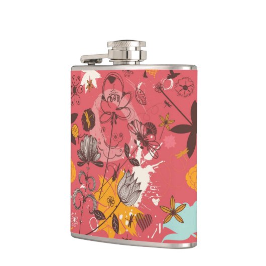 Retroflorpatroon Heupfles (Links)