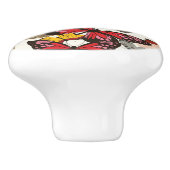 Retroflorpatroon Keramische Knop (Zijkant)