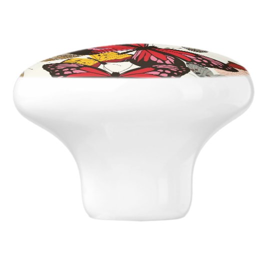 Retroflorpatroon Keramische Knop (Zijkant)