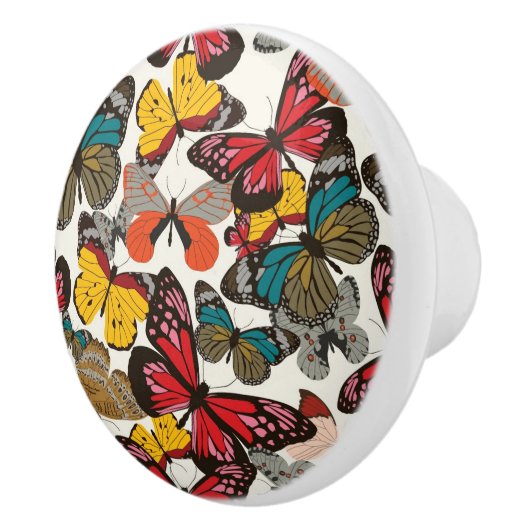 Retroflorpatroon Keramische Knop (Rechts)