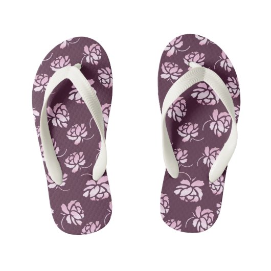 Retroflorpatroon Kinder Teenslippers (Voetbed)