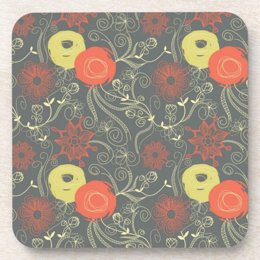 Retroflorpatroon Onderzetter (Voorkant)