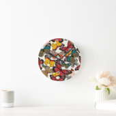 Retroflorpatroon Ronde Klok (Huis)