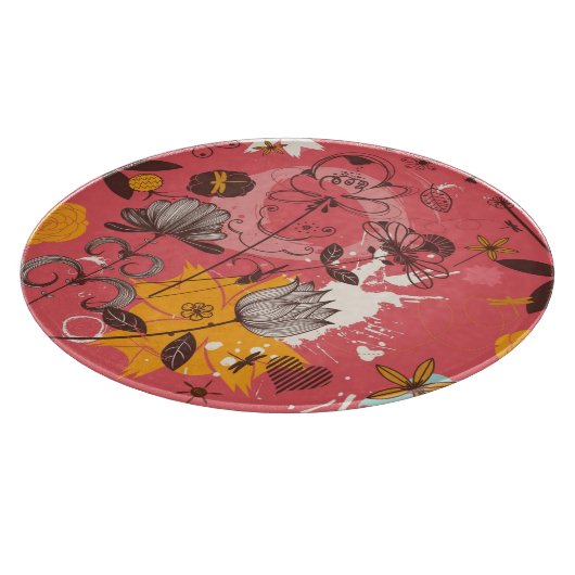 Retroflorpatroon Snijplank (Hoek)