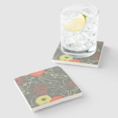 Retroflorpatroon Stenen Onderzetter (Zijkant)