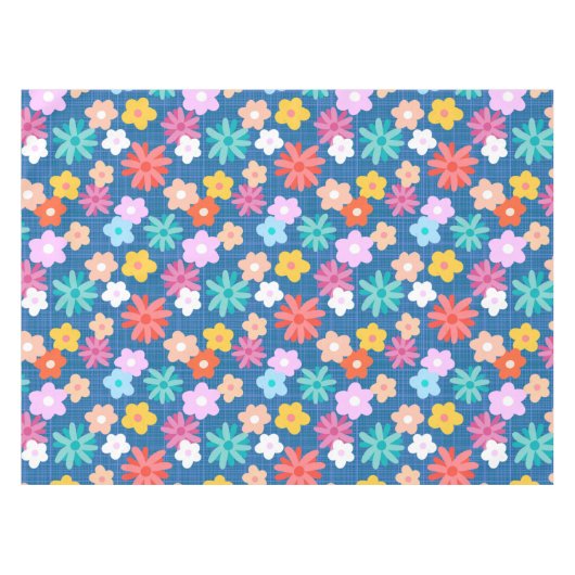 Retroflorpatroon Tafelkleed (Voorkant (Horizontaal))