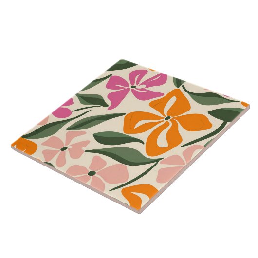 Retroflorpatroon Tegeltje (Zijkant)