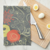 Retroflorpatroon Theedoek (Quarter Fold)