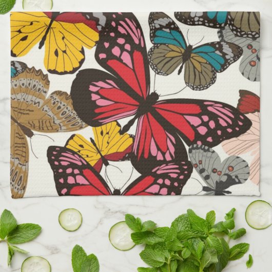 Retroflorpatroon Theedoek (Gevouwen)