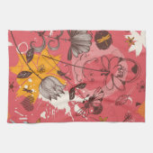 Retroflorpatroon Theedoek (Horizontaal)