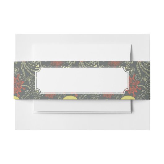 Retroflorpatroon Uitnodigingen Wikkel (Voorkant Voorbeeld)