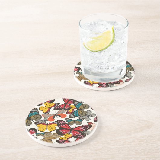 Retroflorpatroon Zandsteen Onderzetter (Zijkant)