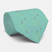 RetroFlower 50s Cream Blauwgroen Stropdas (Opgerold)