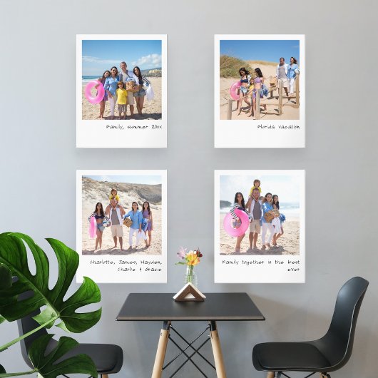 Retrofoto's met handgeschreven lettertype muurkunst sets