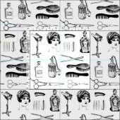 Retrofresser schoonheid  barber stof (Delen)