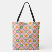 Retrofritme geometrisch patroon tote bag (Achterkant)