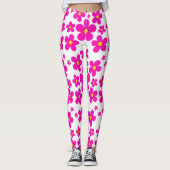 Retrofroze roze patroon leggings (Voorkant)