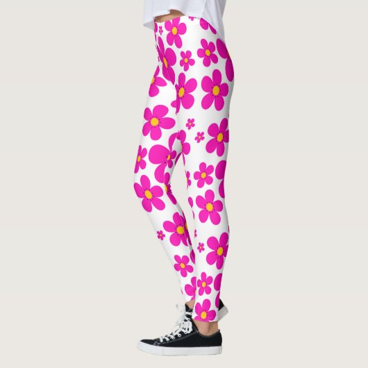 Retrofroze roze patroon leggings (Links)