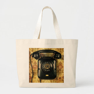 Retroftelefoon Grote Tote Bag