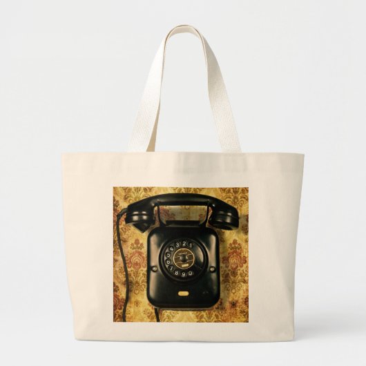 Retroftelefoon Grote Tote Bag (Voorkant)