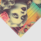 Retrofuturisme Collage Pin-up Tissuepapier (Detail)