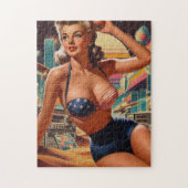 Retrofuturisme Schattigee pin-up Legpuzzel (Verticaal)