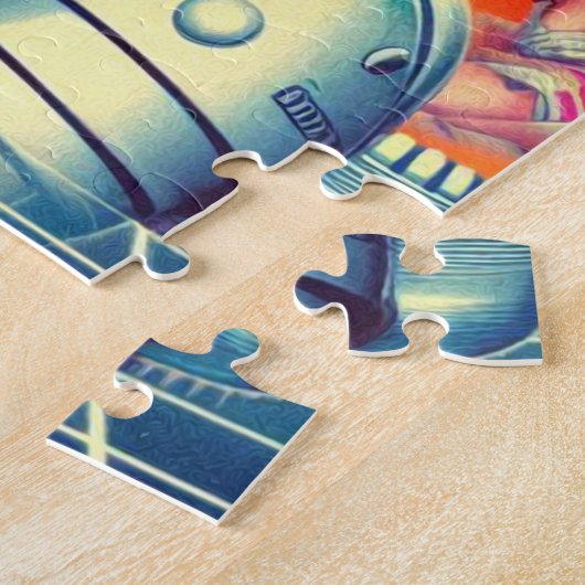 Retrofuturisme Science Fiction Woman Legpuzzel (Zijkant)