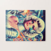 Retrofuturisme Science Fiction Woman Legpuzzel (Horizontaal)
