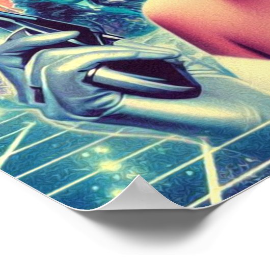 Retrofuturisme Science Fiction Woman Poster (Hoek)