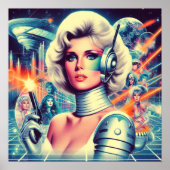 Retrofuturisme Science Fiction Woman Poster (Voorkant)