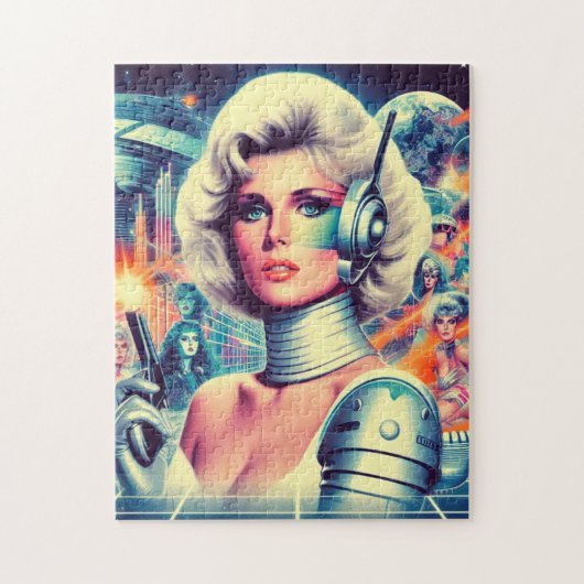 Retrofuturisme Sciencefiction Vrouw Legpuzzel (Verticaal)