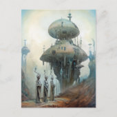 Retrofuturistische ruimteschepen Wetenschapsfilmpj Briefkaart (Voorkant)