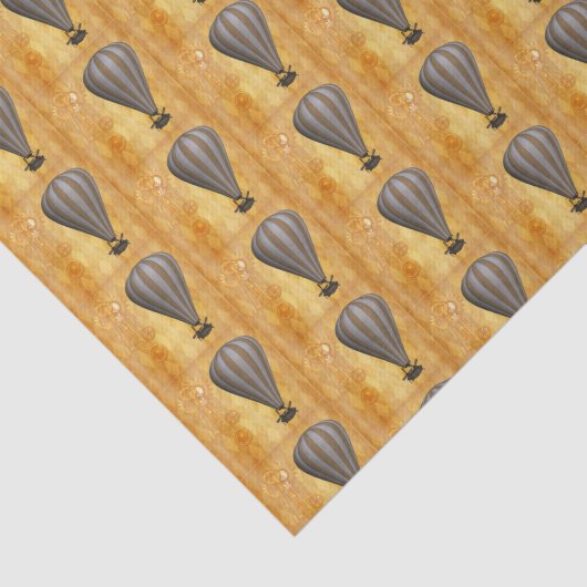 Retrofuturistische Steampunk Airship Keys Gears De Tissuepapier (Detail)