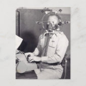 Retrogasmasker Man Briefkaart (Voorkant)