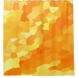 Retrogeel en Oranje Glas in lood Douchegordijn